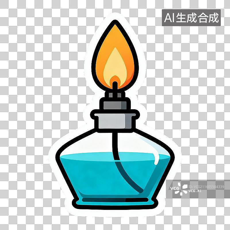 【AI数字艺术】卡通酒精灯图片素材