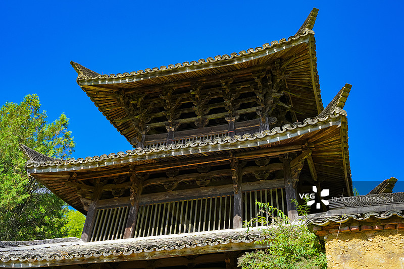 浙江省丽水市，景宁畲族自治县，大漈乡西一村，云中大漈，时思寺图片素材