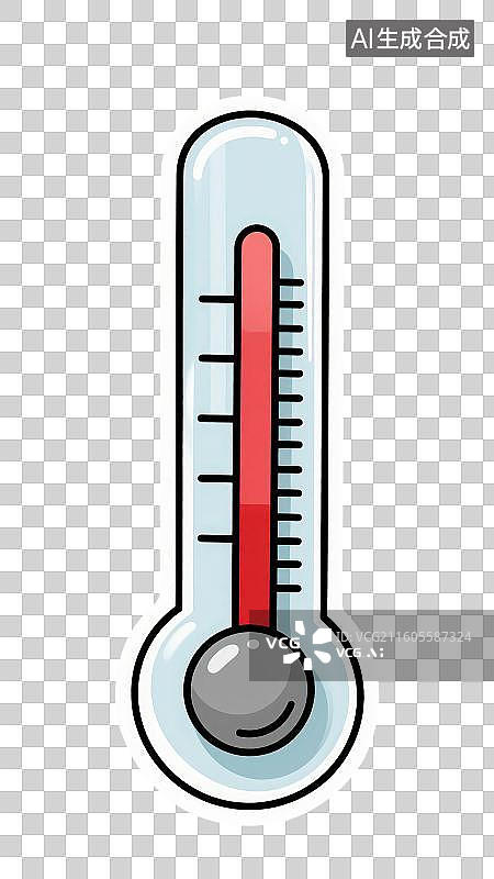 【AI数字艺术】3D渲染免抠图形元素卡通温度湿度计体温计图片素材
