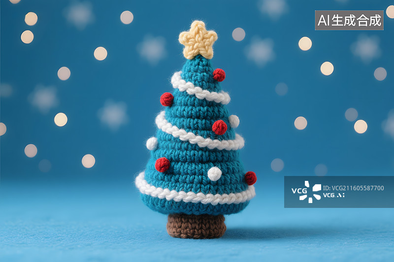 【AI数字艺术】手工钩针圣诞树挂饰图片素材