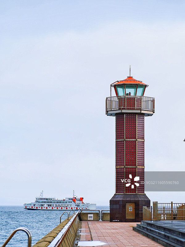 高松赤灯塔 防波堤 全玻璃灯塔 高松旅行推荐 恋人圣诞图片素材