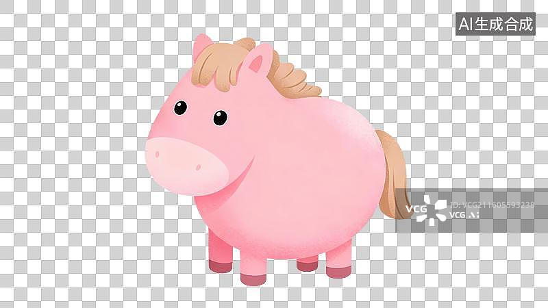 【AI数字艺术】粉色卡通小马形象图片素材