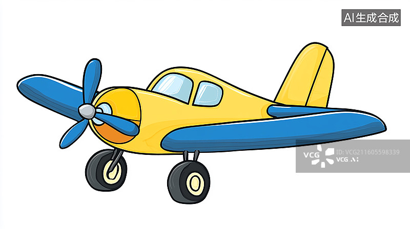 【AI数字艺术】儿童玩具飞机 插画图片素材