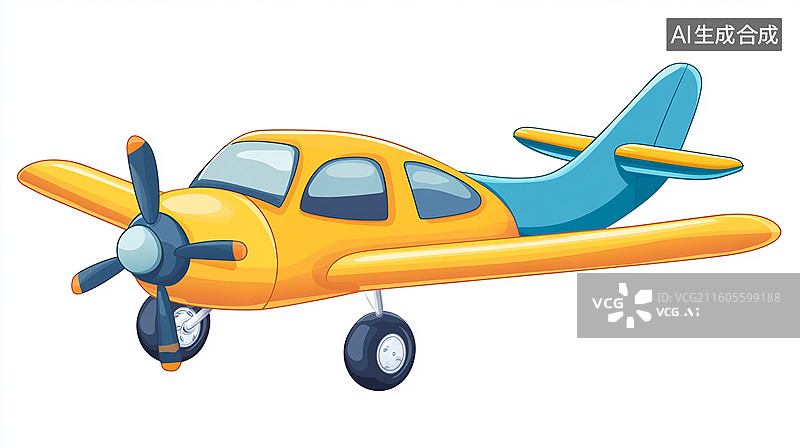 【AI数字艺术】儿童玩具飞机 插画图片素材