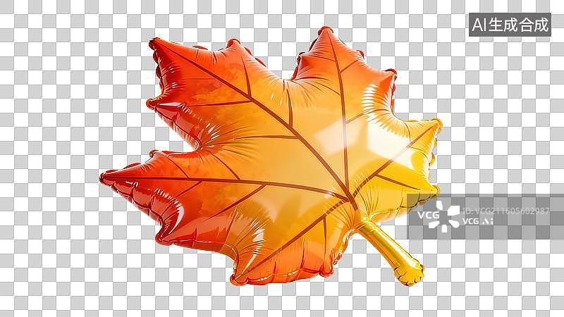 【AI数字艺术】枫叶形状的彩色气球图片素材