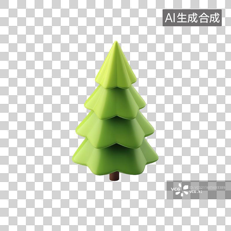 【AI数字艺术】绿色圣诞树模型图片素材
