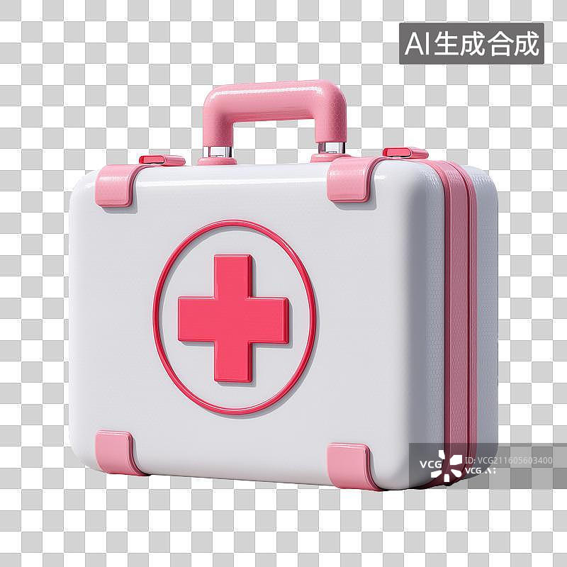 【AI数字艺术】白色粉色急救箱图片素材