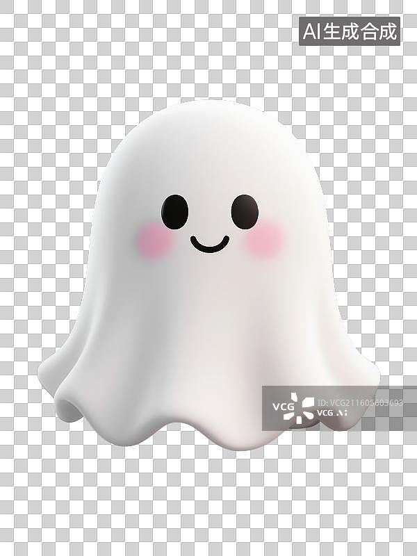 【AI数字艺术】3D渲染免抠图形元素卡通拟人化万圣节鬼怪幽灵形象图片素材