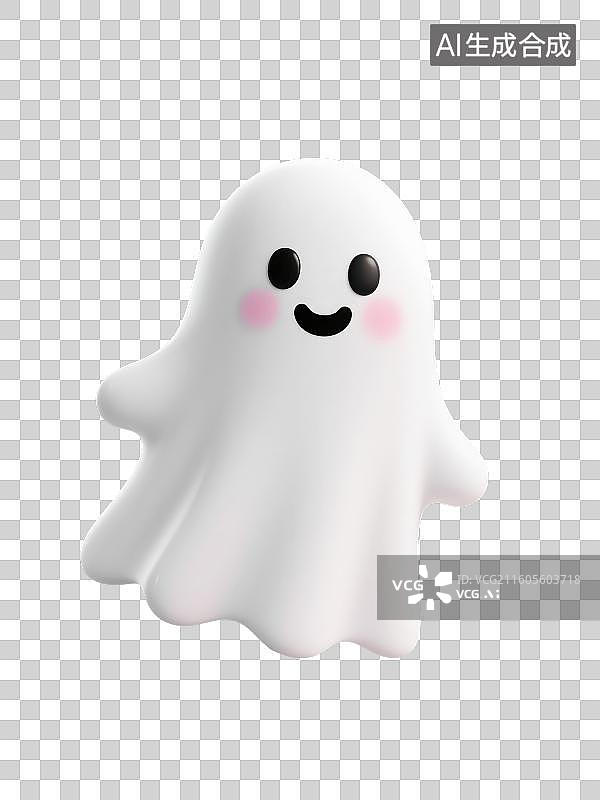 【AI数字艺术】3D渲染免抠图形元素卡通拟人化万圣节鬼怪幽灵形象图片素材