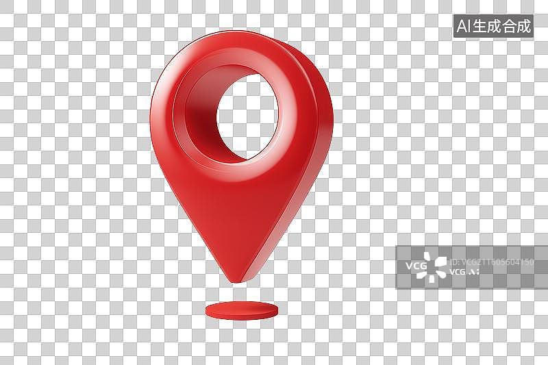 【AI数字艺术】红色定位图标图片素材