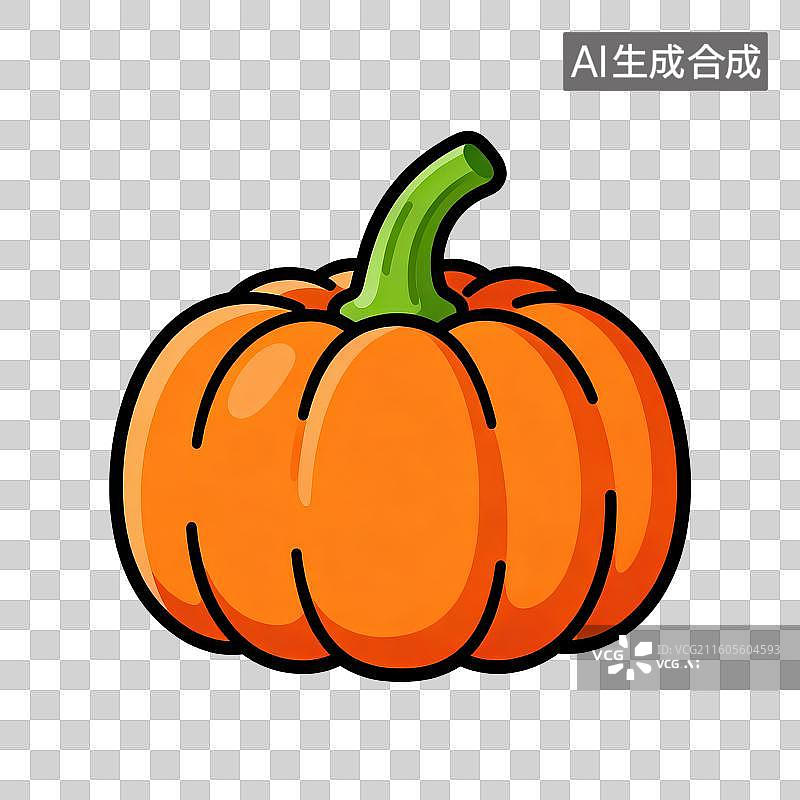 【AI数字艺术】3D渲染免抠图形元素卡通南瓜图片素材