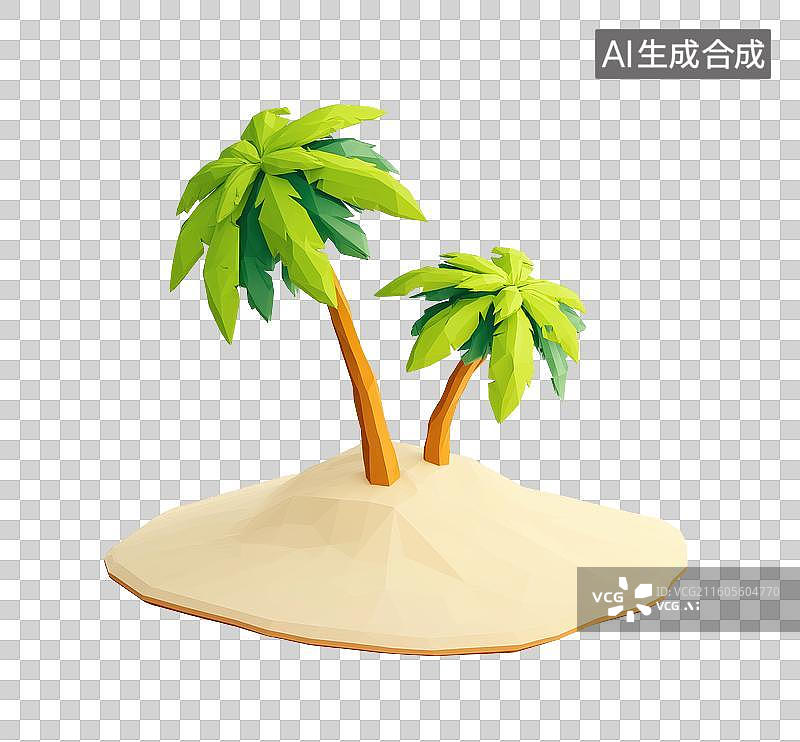 【AI数字艺术】热带小岛与棕榈树图片素材