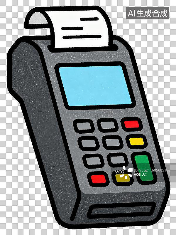 【AI数字艺术】3D渲染免抠图形元素卡通支付刷卡POS机图片素材