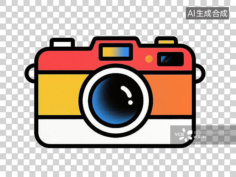 【AI数字艺术】3D渲染免抠图形元素卡通线条画单反相机微单相机图案图片素材