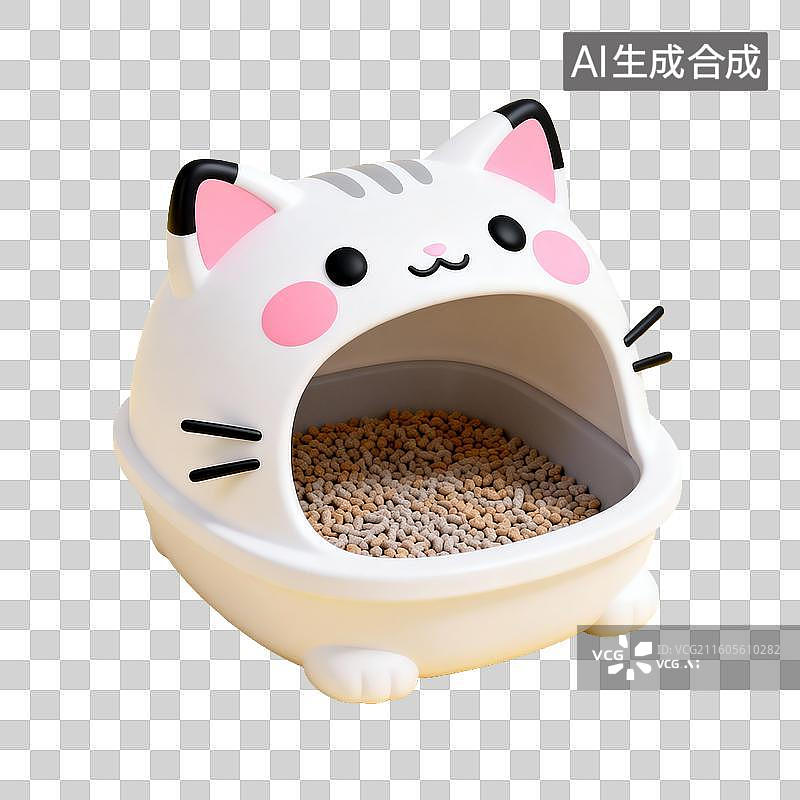 【AI数字艺术】萌宠经济 猫形猫砂盆图片素材