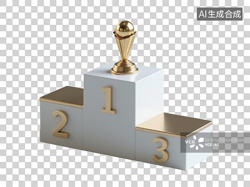【AI数字艺术】3D渲染免抠图形元素方形领奖台颁奖台图片素材