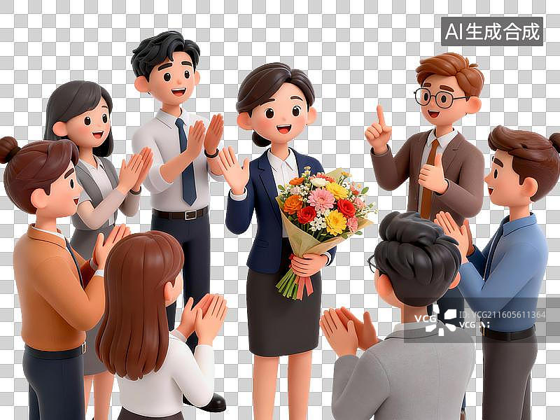 【AI数字艺术】新员工入职人物插画图片素材