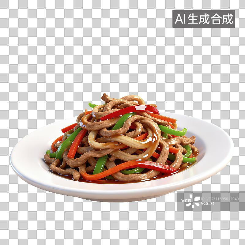 【AI数字艺术】小炒肉卡通元素插画图片素材