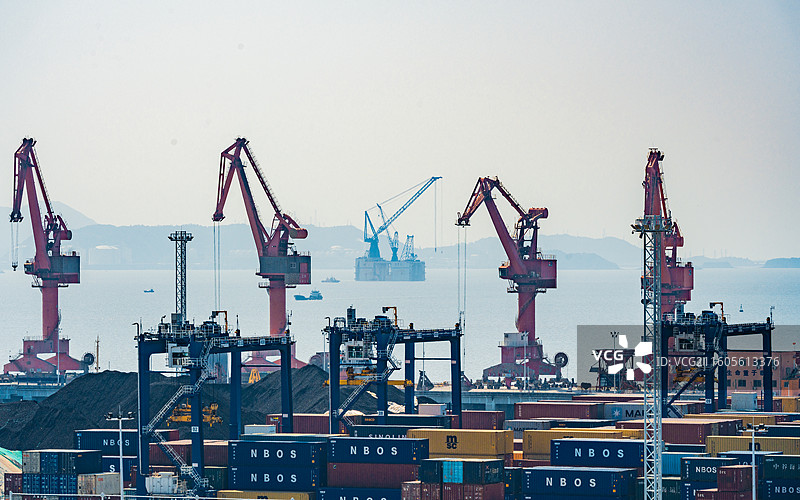 日落时刻的玉环大麦屿码头图片素材