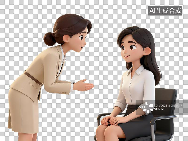 【AI数字艺术】面试讲解问答人物插画图片素材