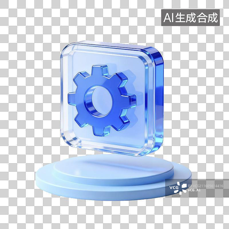 【AI数字艺术】齿轮立体图标图片素材