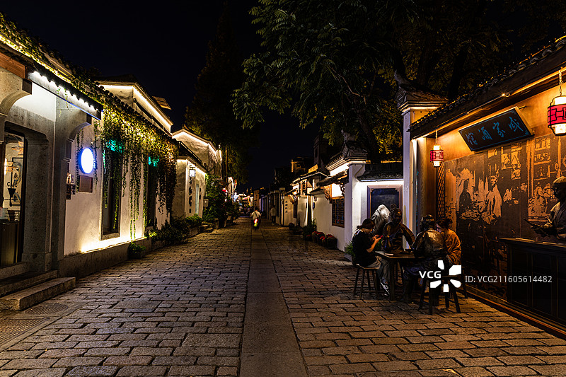 金华市婺州古城夜色图片素材