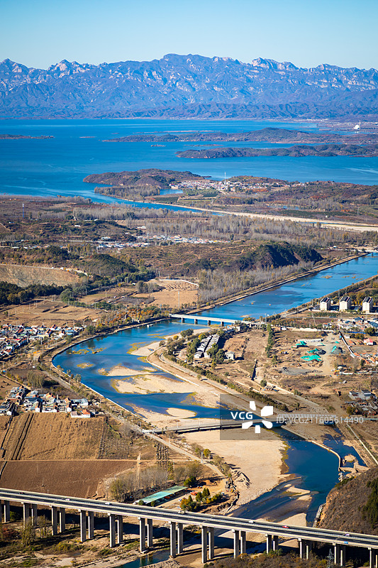 俯瞰北京密云水库风光图片素材