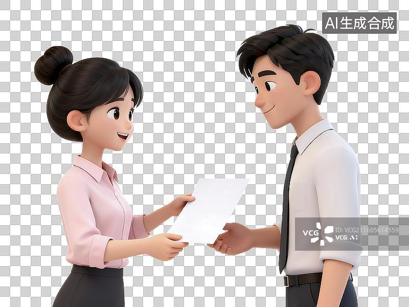 【AI数字艺术】面试讲解问答人物插画图片素材