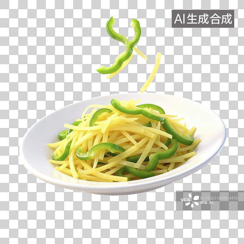 【AI数字艺术】土豆丝炒菜插画图片素材