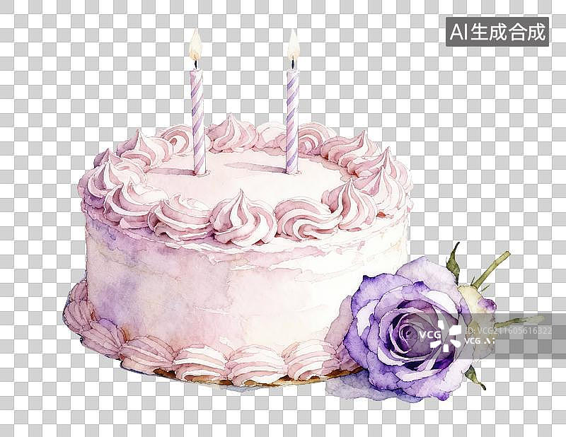 【AI数字艺术】生日蛋糕插画图片素材