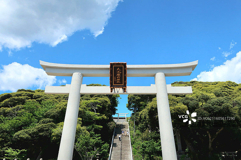 日本茨城县东茨城郡大洗町，大洗磯前神社的大鸟居图片素材