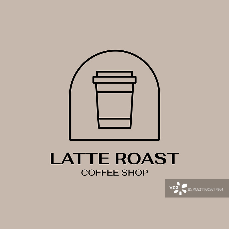 咖啡店贴纸套装图片素材