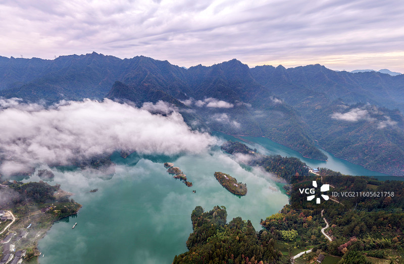 宣恩贡水河湿地桐子营水库风光图片素材