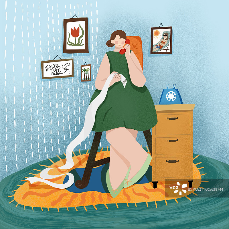 坐在沙发上的女人图片素材