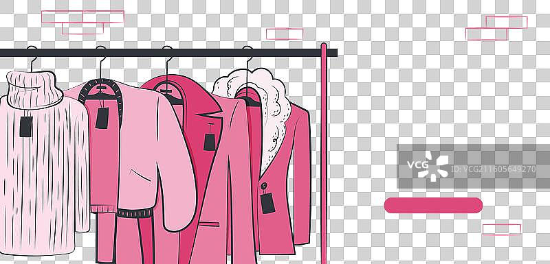 手绘旧货店横幅图片素材