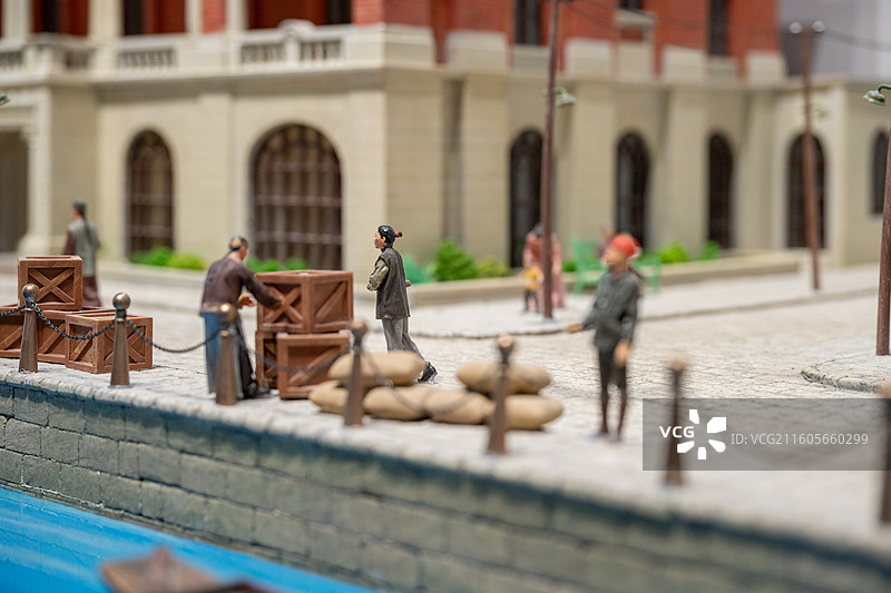 老上海租界时期的街景微缩模型世界图片素材