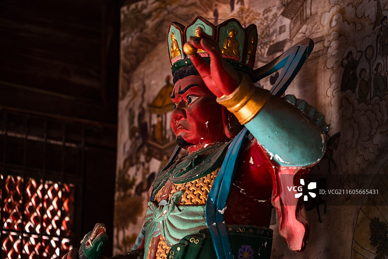 辽宁锦州义县奉国寺四大天王雕像图片素材