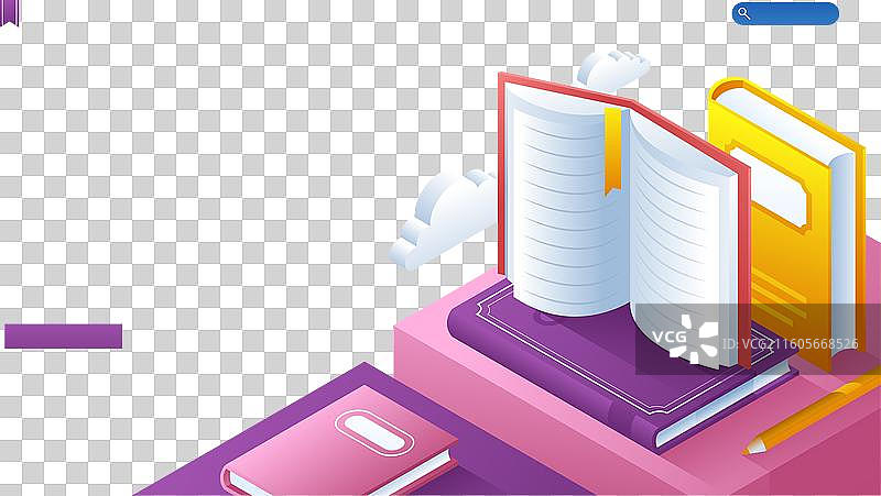 世界图书的等距登录页模板图片素材