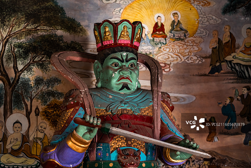 辽宁锦州义县奉国寺四大天王雕像图片素材