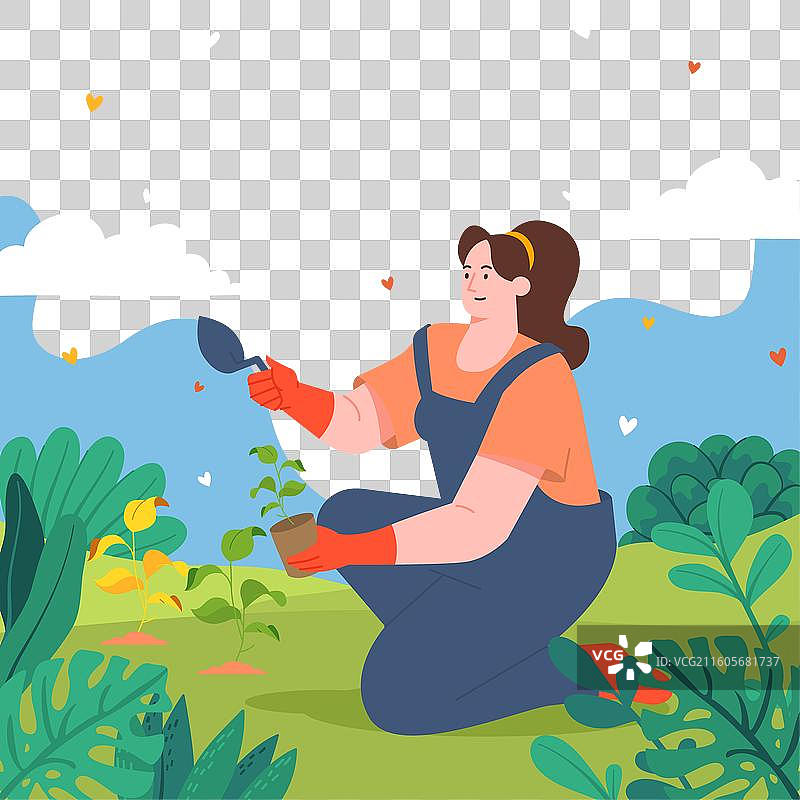 地球日庆祝活动中的人们的扁平化设计图片素材