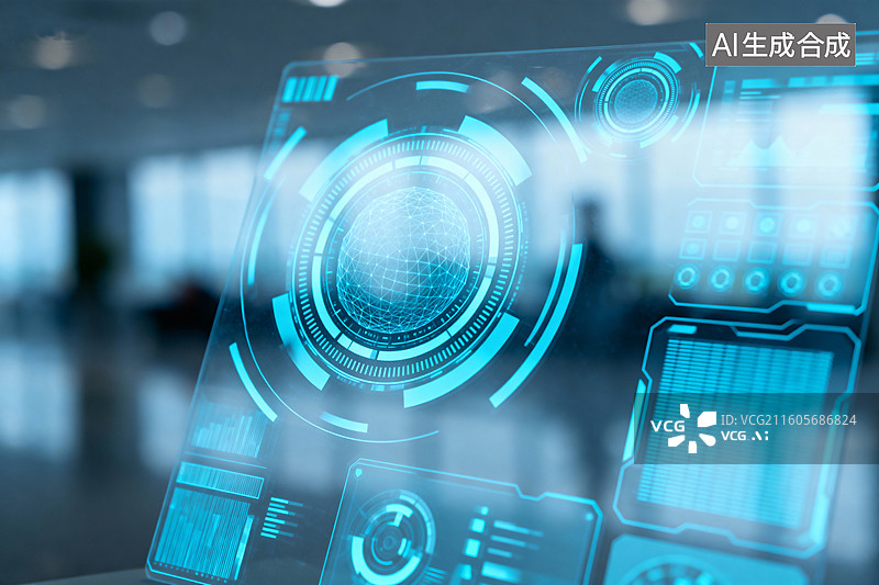 【AI数字艺术】未来感十足的数字科技界面图片素材