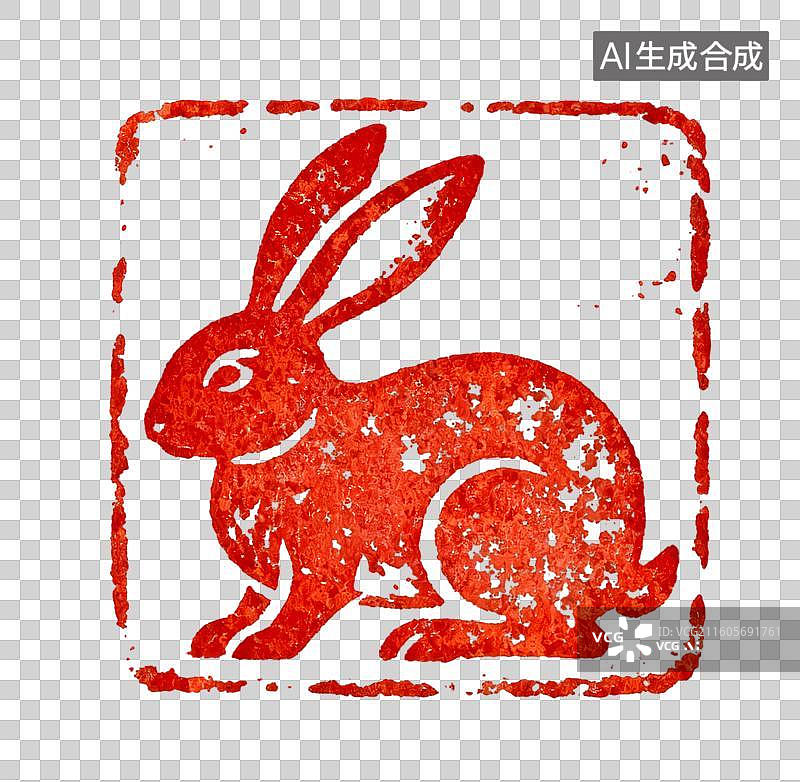 【AI数字艺术】兔印 十二生肖  篆刻印章生肖肖形印图片素材