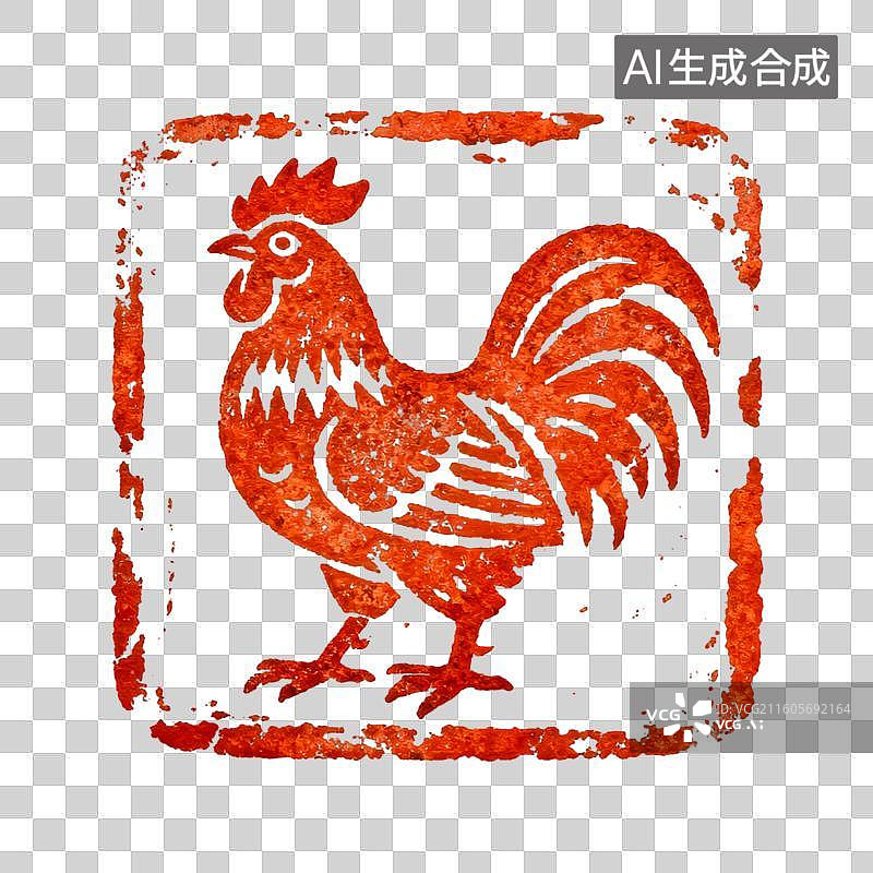 【AI数字艺术】鸡印 十二生肖  篆刻印章生肖肖形印图片素材