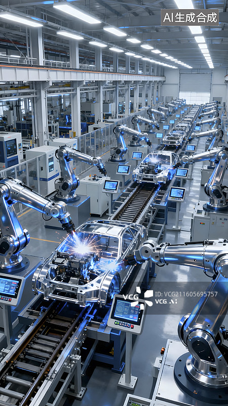 【AI数字艺术】机械化科技生产线图片素材