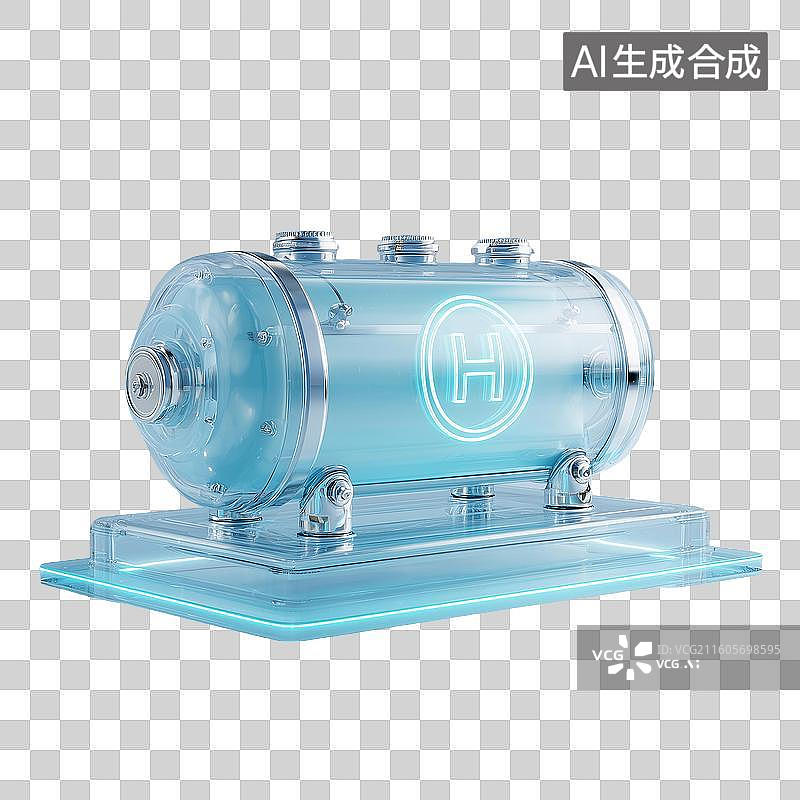 【AI数字艺术】透明氢燃料罐图片素材