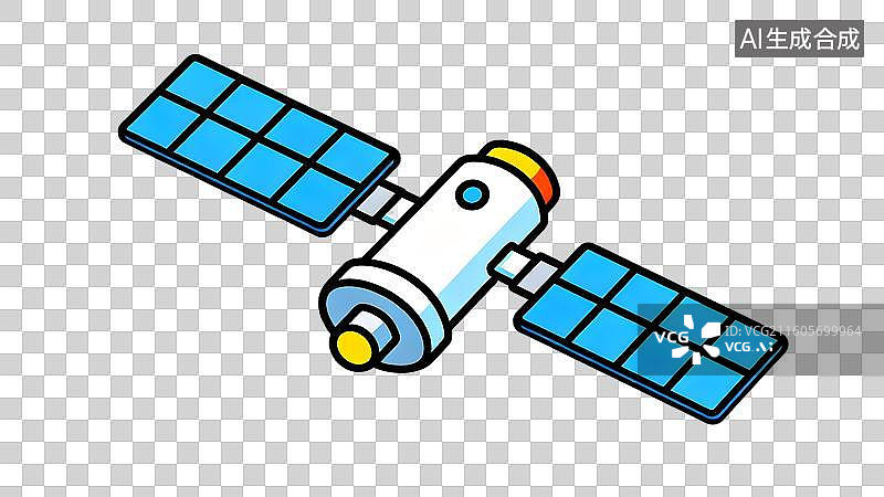 【AI数字艺术】彩色卡通卫星形象展示图片素材
