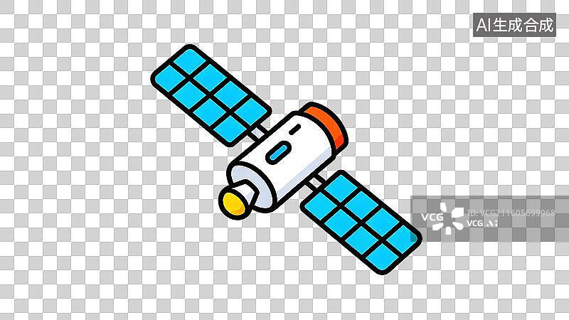 【AI数字艺术】彩色卡通卫星形象展示图片素材