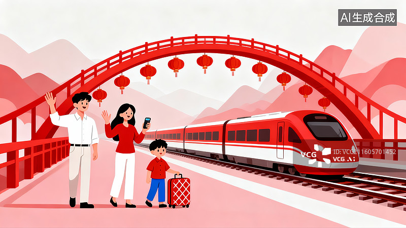 【AI数字艺术】回家过年，新年，春运，旅游图片素材