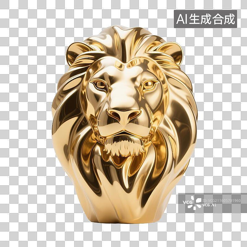 【AI数字艺术】鎏金雄狮：尊贵与力量图片素材