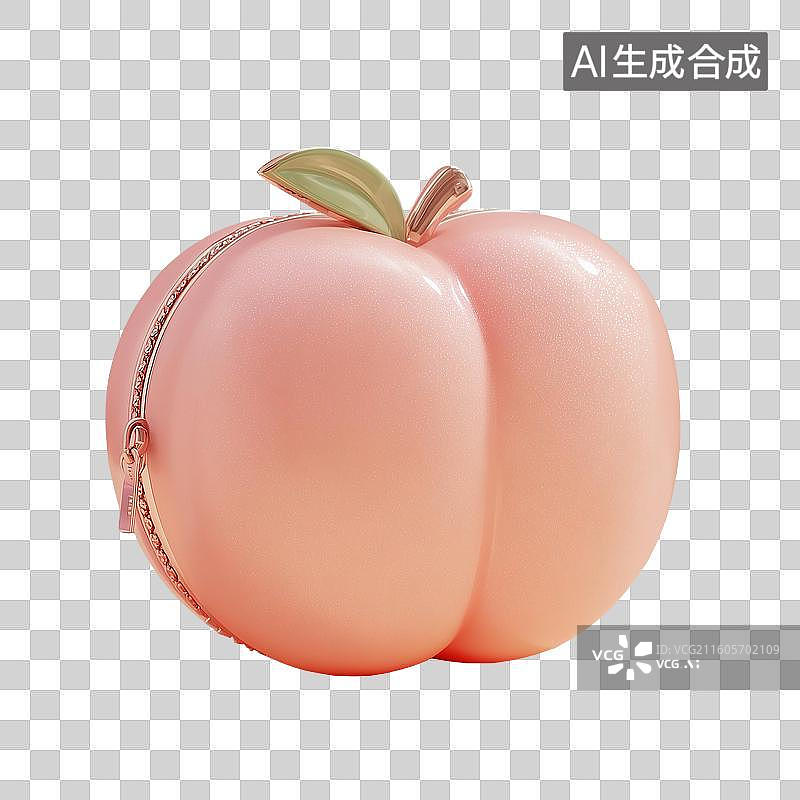 【AI数字艺术】桃粉零钱包3D图标图片素材